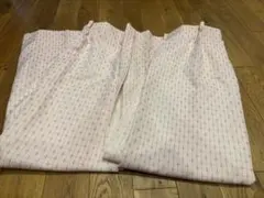 ドレープカーテン ピンク 格子柄 2枚組　100×135㎝のサムネイル