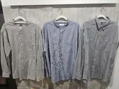 ユニクロ ストライプ系 長袖シャツ 3枚セット XXL 3XL