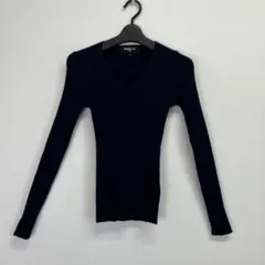 PAULE KA PARIS (ポールカ) ウール100% リブニット 濃紺 Sのサムネイル