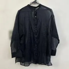 シースルー黒長袖シャツ