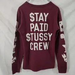 STUSSY ロンT M バックプリント スリーブプリント ネズミ カジノ