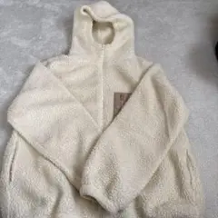 フード付きクリーム色ボアジャケット M