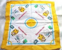 【未使用　昭和レトロ】子供向け ハンカチ イエロー ダイナマイトキャッツ