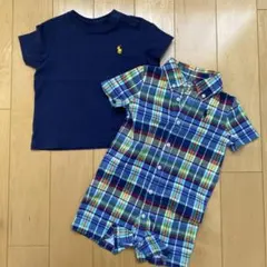 【美品】Ralph Lauren 半袖ロンパース Tシャツ セット 12M