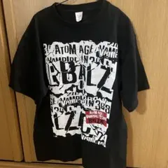 ビンテージBALZAC黒グラフィック、バンT made in USA、L美品 ビンテージBALZAC黒グラフィック、バンT made in USA、L美品