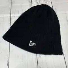 美品✨NEW ERA ニューエラ ニット帽 ビーニー ワッフル 刺繍 ブラック