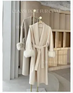 QUNG Classyローブファーcoat クリームアイボリー - メルカリ