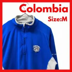 【美品】古着　コロンビア　カレッジロゴ　フリース　ハーフジップシャツ　メンズ　Mのサムネイル
