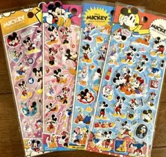 【海外正規品】ディズニー　ミッキーとミニー　ふわふわシール　4枚セット