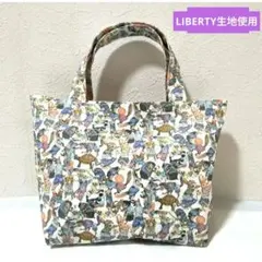 492】ハンドメイド★リバティハラバルー帆布使用★マチありミニトートバッグ