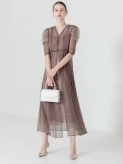 leja ピンクブラウンパーティードレス