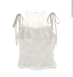 andmary Ami shirring logo tops white - メルカリ