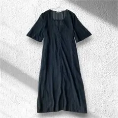 【オゾック】ロングカーディガン ブラウス ワンピース ウエスト紐有 透け感有38のサムネイル