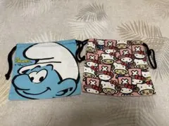 スマーフとハローキティ 巾着袋 セット