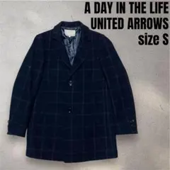 極美品 UNITED ARROWS メルトンチェスターコート S 紺 アウター