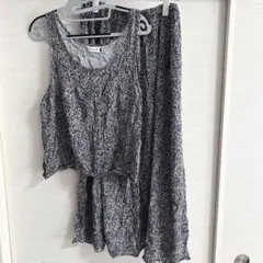 【匿名配送】 セットアップ ワンピース風 ロングスカート ペチコート付き