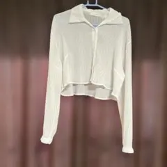 ◎ ホワイト クロップドシャツ 長袖