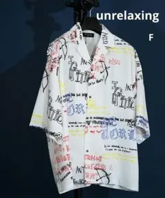 【美品！】unrelaxing ビックシルエット総柄開襟 アロハシャツ 半袖 Fのサムネイル