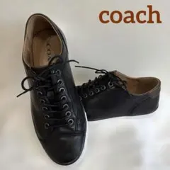 coach スニーカー レザースニーカー 25.5㎝ 黒 革靴 コーチ