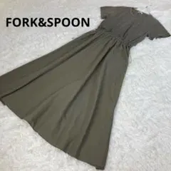 美品　フォークアンドスプーン　ドッキングワンピース　半袖ワンピース　2　カーキ