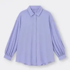 GU シアーオーバーサイズシャツ　パープル　Lのサムネイル