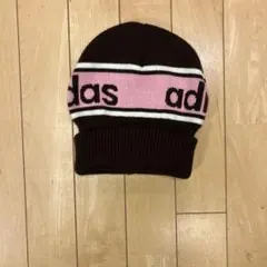 adidas ニット帽 ブラウン ピンク