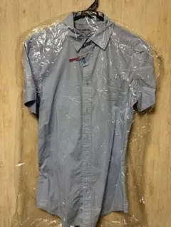 DIESEL 青色プリント半袖シャツ