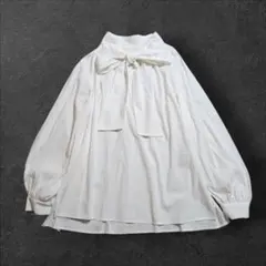 24AW 美品⭐グリーンレーベルリラクシング　 ボウタイ ギャザー ブラウス