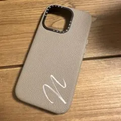 CASETiFY ベージュ レザー風 iPhone14proマグセーフ対応