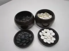 蛤碁石 那智黒石 木製碁笥付き 囲碁 碁石セット 訳あり - メルカリ