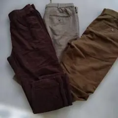 ブラウン コーデュロイ カジュアルパンツ