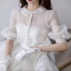 ウエディングドレス ウエディングボレロ　パフスリーブ