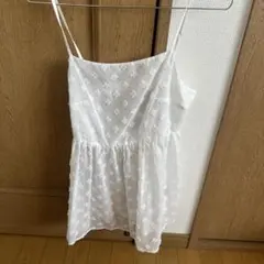 h&m ホワイト 花柄刺繍 キャミソール ビスチェのサムネイル