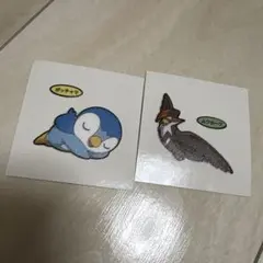 ポケモンパン　デコキャラシール　ポッチャマ　ムクホーク　２枚セット