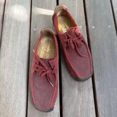 希少・ 상태좋음 ！ Clarks クラークス ワラビー ストライプ24cm