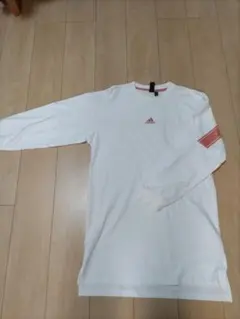 adidas ホワイト ロングスリーブ Tシャツ