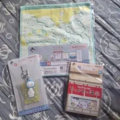 ちいかわ 一番くじ　タオル　ラバーチャーム　メモ帳