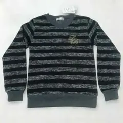 新品タグ付き Material Blue bis 長袖 黒/グレー 140cm