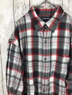 LANDS.END　ネルシャツ　USA古着＊赤柄　Lサイズ　A-7-5のサムネイル