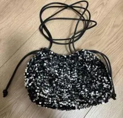 GRL スパンコールミニ　巾着ショルダーバッグ