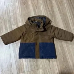 ブラウン・ネイビー 中綿コート 95サイズ