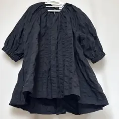 ☆美品 Scye 定番名品リネン高密度ピンタックブラウス ネイビー 38