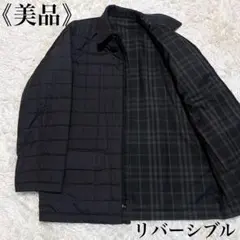 《美品》バーバリー リバーシブル キルティング ジャケット ノバチェック 黒