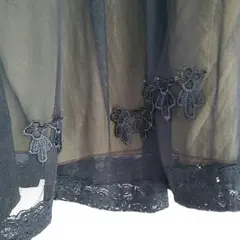 ブラックレース ロングスカート