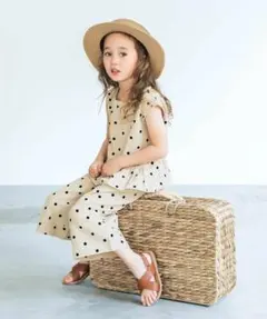 2枚★ペアマノン/ドット柄セットアップ★アプレレクール,110,130姉妹コーデ