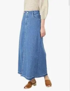 [ナチュラルビューティーベーシック] デニムマキシスカート