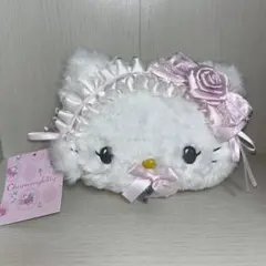 サンリオ チャーミーキティ フェイス形ポーチ ホワイトフリル ロリータ