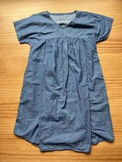 無印良品　マタニティ ストライプ Vネック　ワンピースS~M