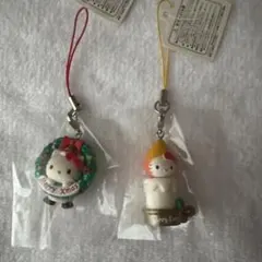 キティ☆Xmasバージョン根付け ストラップ 限定 リース ろうそく キティ☆Xmasバージョン根付け ストラップ 限定 リース ろうそく