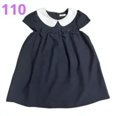 リセマイン 襟付きワンピース ネイビー 上品デザイン　フォーマル　入園式　発表会